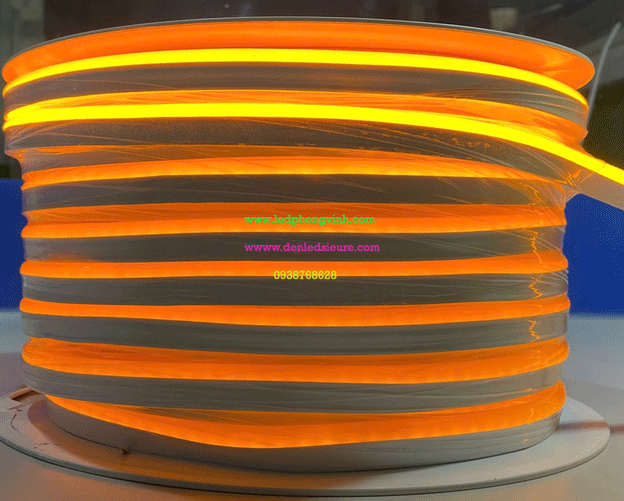 DÂY NEON DẺO 8MM 12V VÀNG CHÙA ,NEON UỐN CHỮ